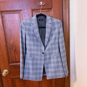 THEORY Power Jacket Blazer Maple Check Suit Separates EUC Size 4